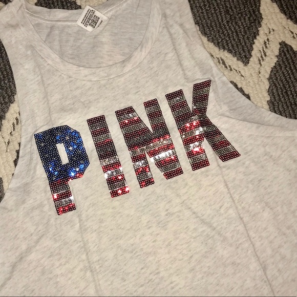 PINK Victoria's Secret Tops - NEW Victoria's Secret PINK American flag Bling